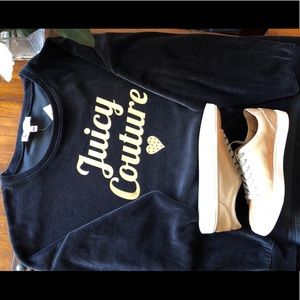 Juicy Couture Oversized Velour Pullover Sweatshirt